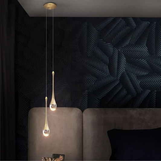 Wassertropfen-Hängeleuchte mit Blasen-Kristallglas – Moderner Stil