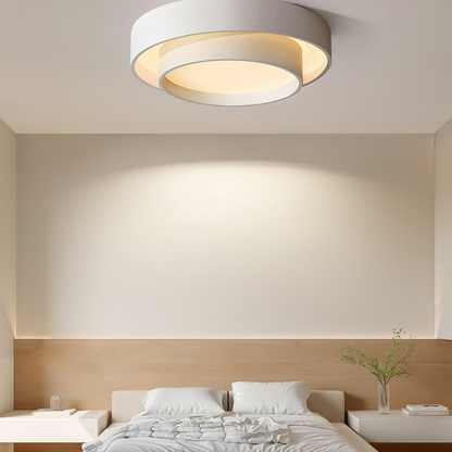 Concentric Ring Ceiling Light with Tiered Shade - Modern Flush Mount