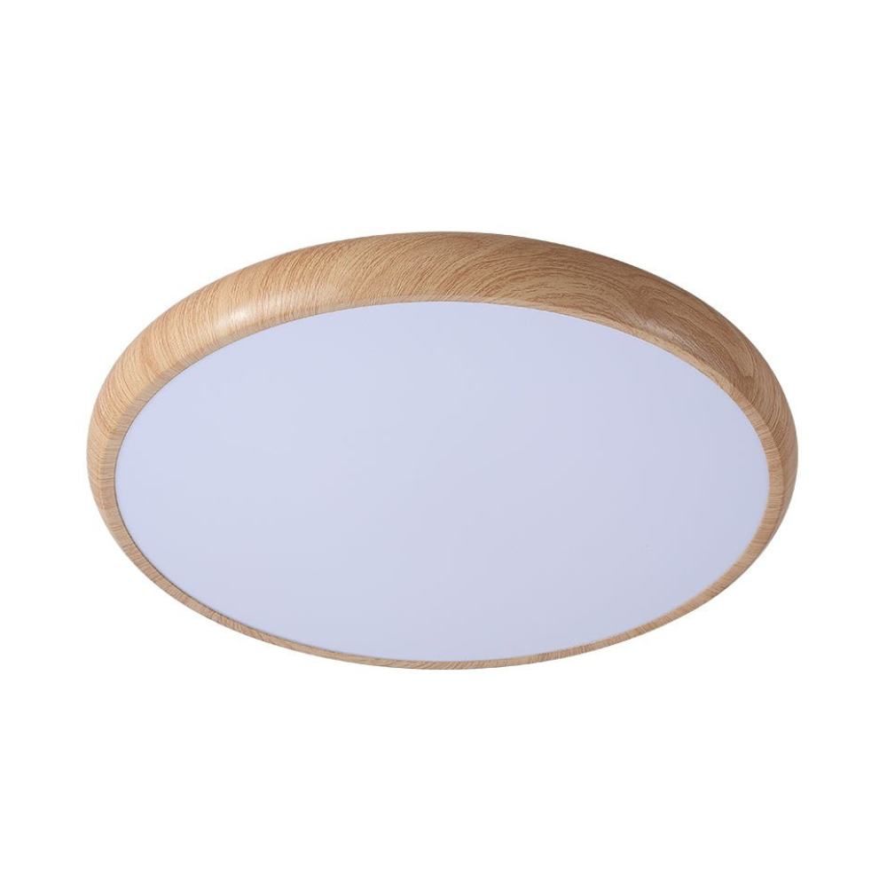 Plafonnier LED encastré avec cadre en acrylique effet bois - Style scandinave