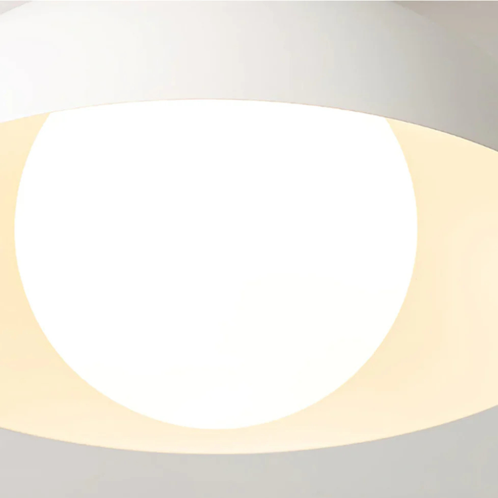 Flush Mount Ceiling Light with Nested Dome - Modern Mid Century Metal