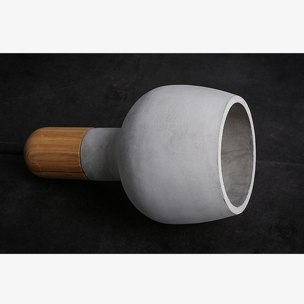 Modern Concrete & Wood Pendant Light - Nordic Industrial Timber Hanging Lamp