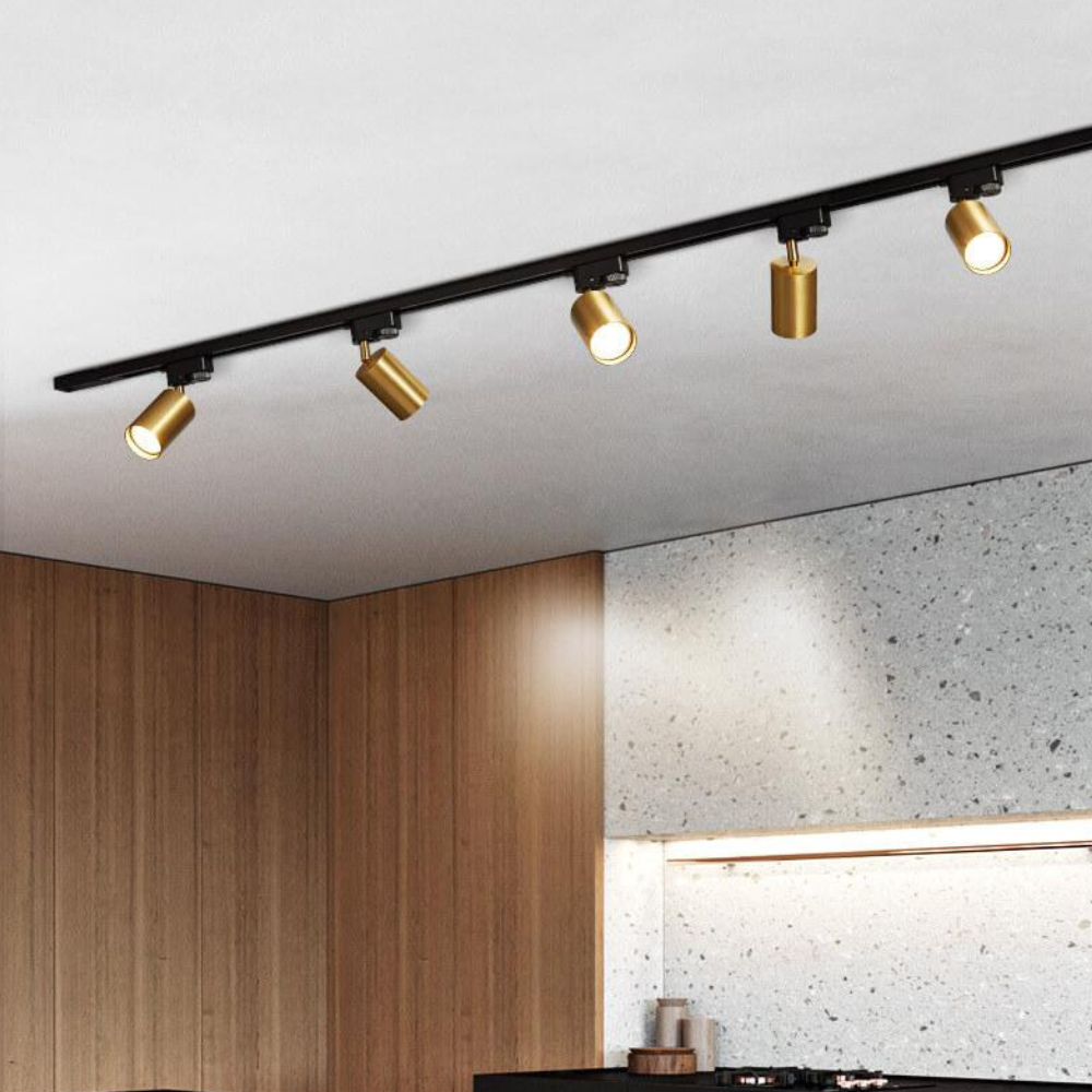LED Track Lighting System with Adjustable Spotlights - Modern Industrial