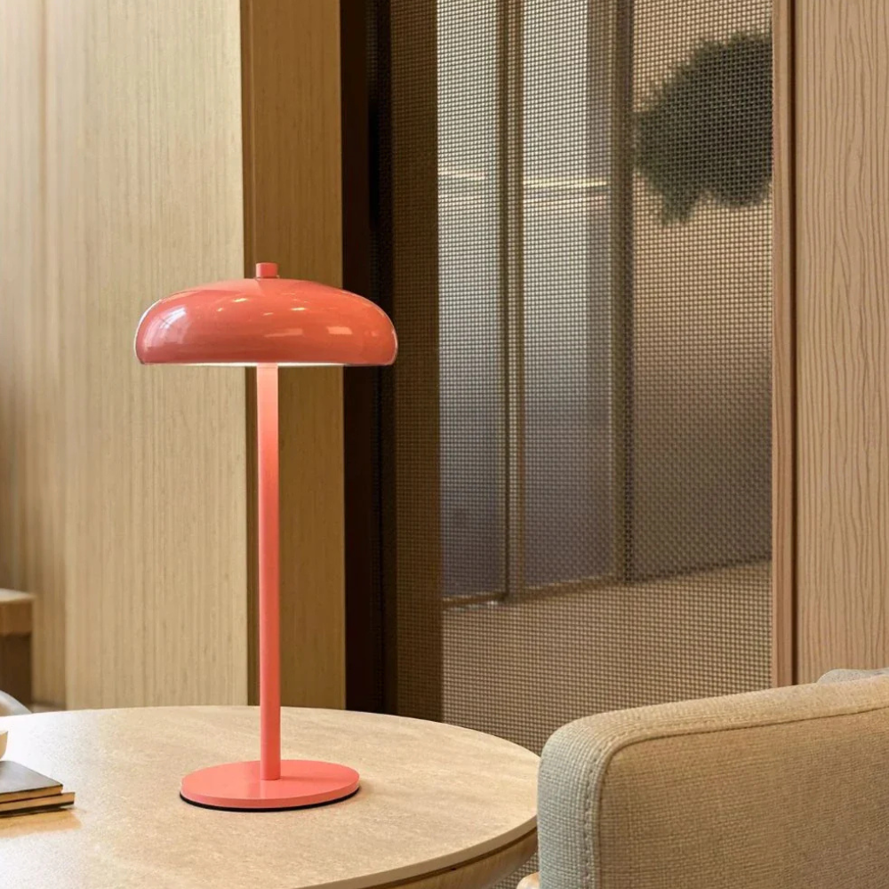 Lampe de chevet rechargeable avec commande tactile - Lampe de travail moderne en métal forme champignon