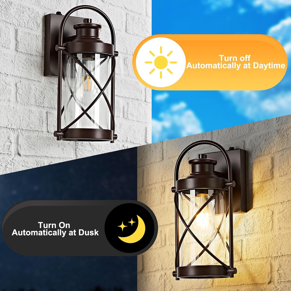 LED-Veranda-Laterne mit Aluminium-Druckguss-Kreuzgitter und klarem Glaszylinder