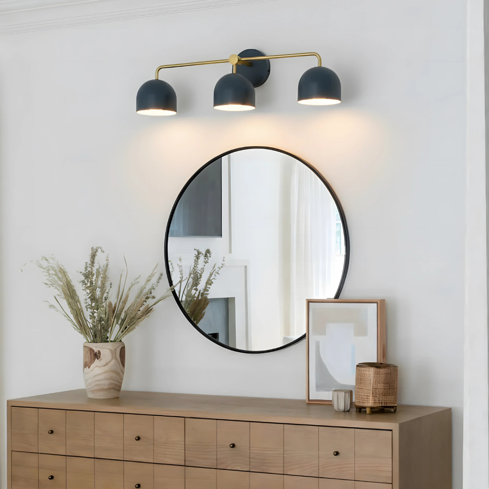 Luminaires de salle de bain au-dessus du miroir avec cadre métallique - Moderne du milieu du siècle