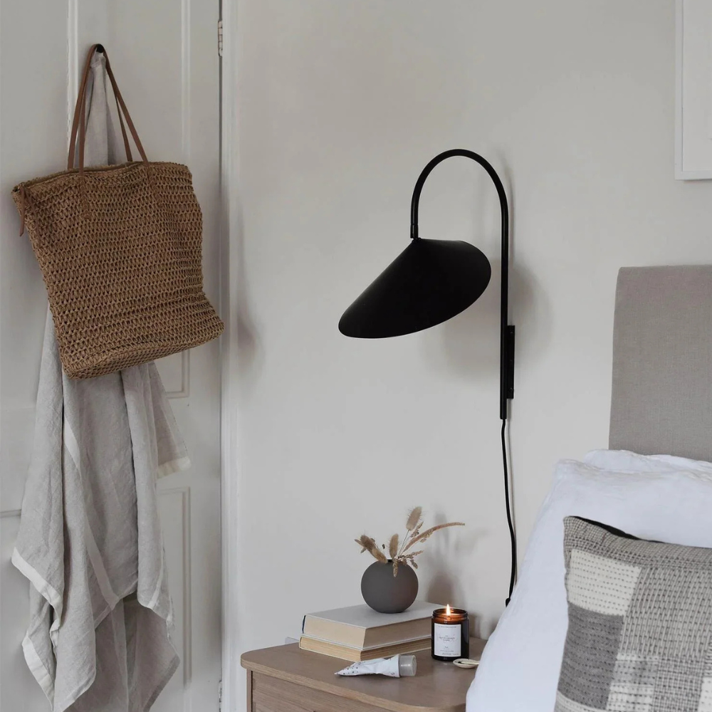 Wall Lamp with 180 Degree Rotation - Minimalist Mid Century Black