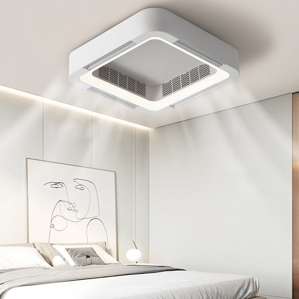 Ceiling Fan with Light and Bladeless Internal Ventilation - High-Modern Style