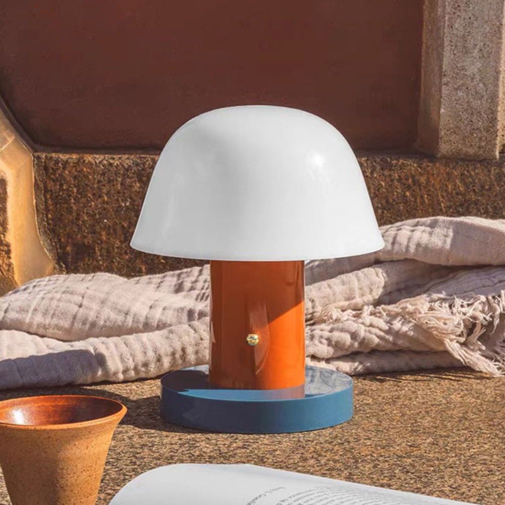 LED Table Lamp with USB Port and Touch Dimmer - Mid Century Danish Style