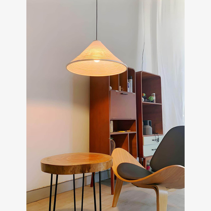 Japanese Washi Paper Pyramid Pendant Light - Japandi Style Decor