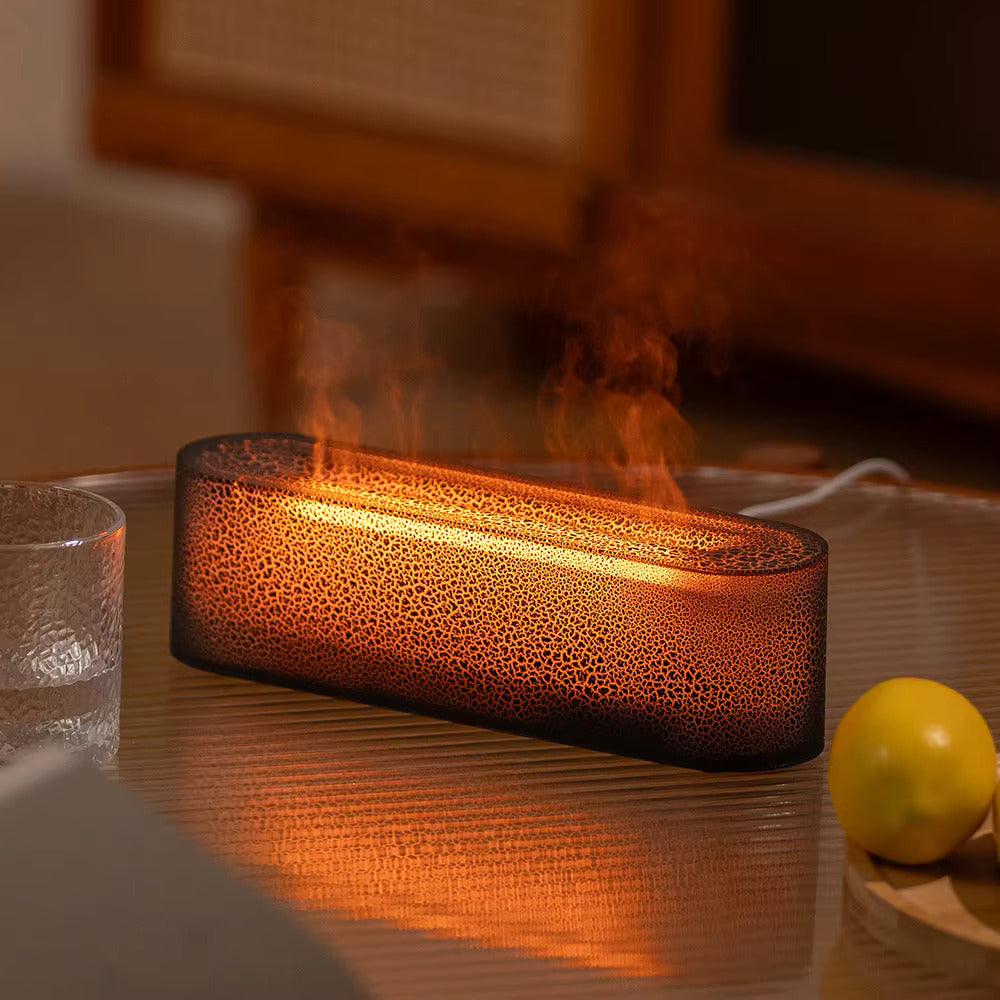 Humidificateur d'air Flamme - Brouillard effet volcan et diffuseur d'huiles essentielles