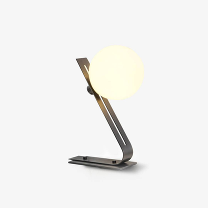 Table Lamp with Adjustable Glass Globe - Modern Mid Century Gold
