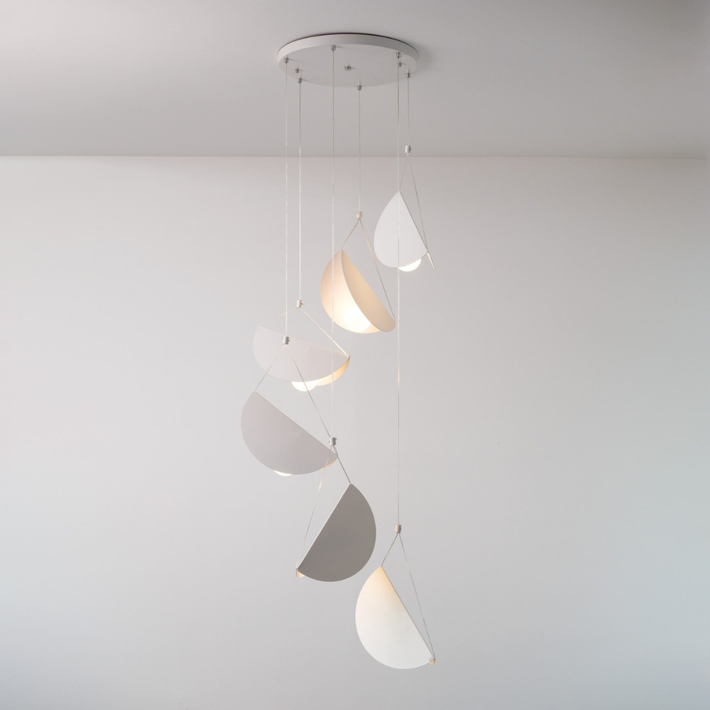 Modern Artistic Multi-Head Chandelier Light - Floating Curved Hanging Light