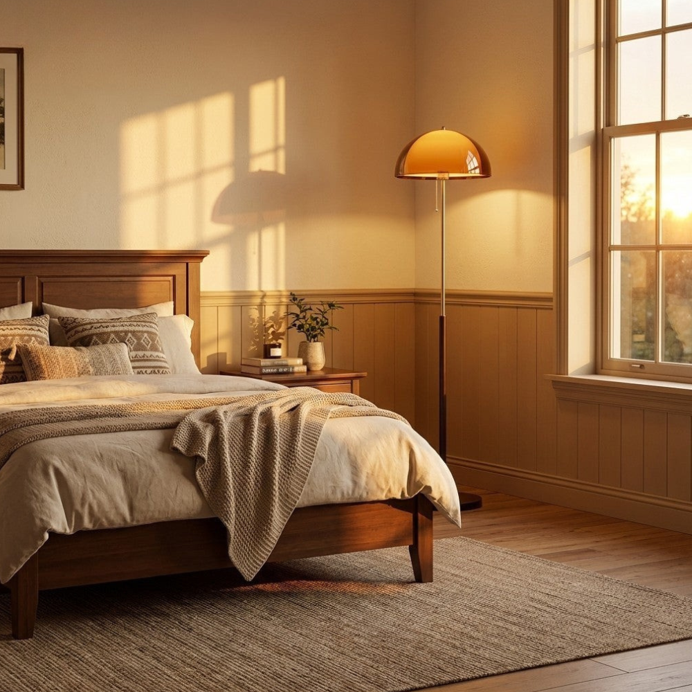 Modern Floor Lamp for Bedroom and Living Room - Mid-Century Retro Design