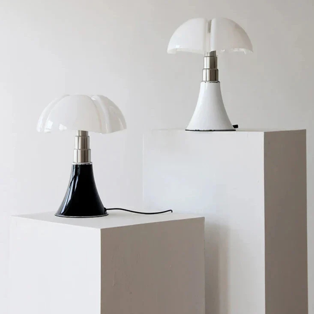 Mushroom Table Lamp with Four Lobe Shade - Mid Century Modern Style