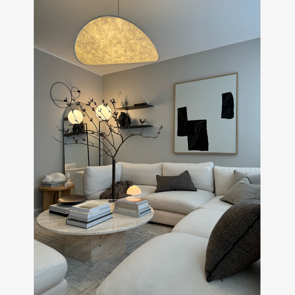 Wavy Silk-Like Pendant Light with Organic Sail Shape - Modern Scandinavian