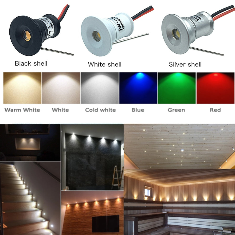 LED-Einbauleuchten für Schränke & Treppen – Akzentbeleuchtung mit fokussiertem Lichtstrahl, 10er-Pack
