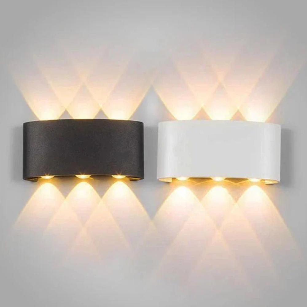 Moderner Innen- und Außenbereich Mehrstrahl-Wandlampe mit Auf- und Abwärtslicht – Licht mit gewelltem Fächer-Effekt