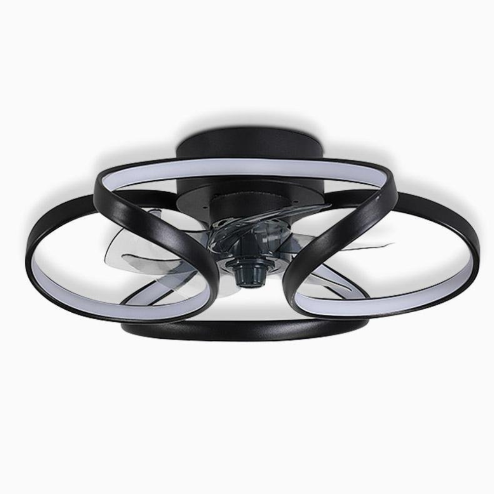 LED Ceiling Fan with Low Profile Flush Mount and Dimmable Light - Minimalist
