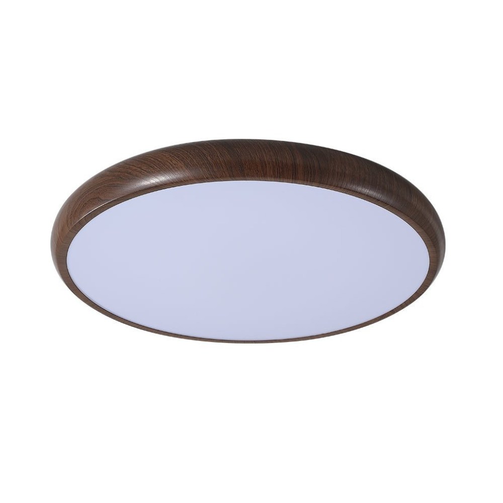 Plafonnier LED encastré avec cadre en acrylique effet bois - Style scandinave