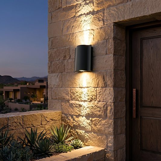 Outdoor LED Porch Lights with Ripple Frame and Dual Beam - Modern Sconce