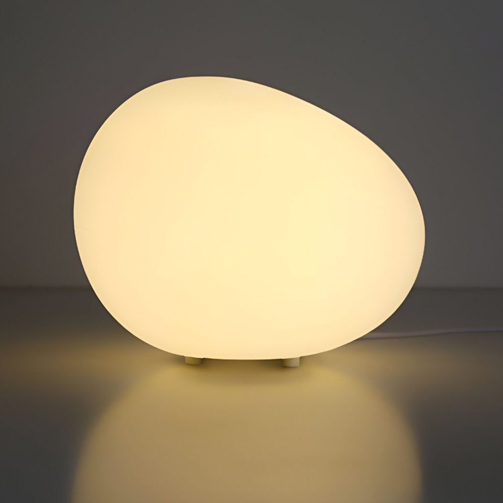 Japandi Pebble Steh- und Tischlampe – Asymmetrischer Organischer Glow-Stein