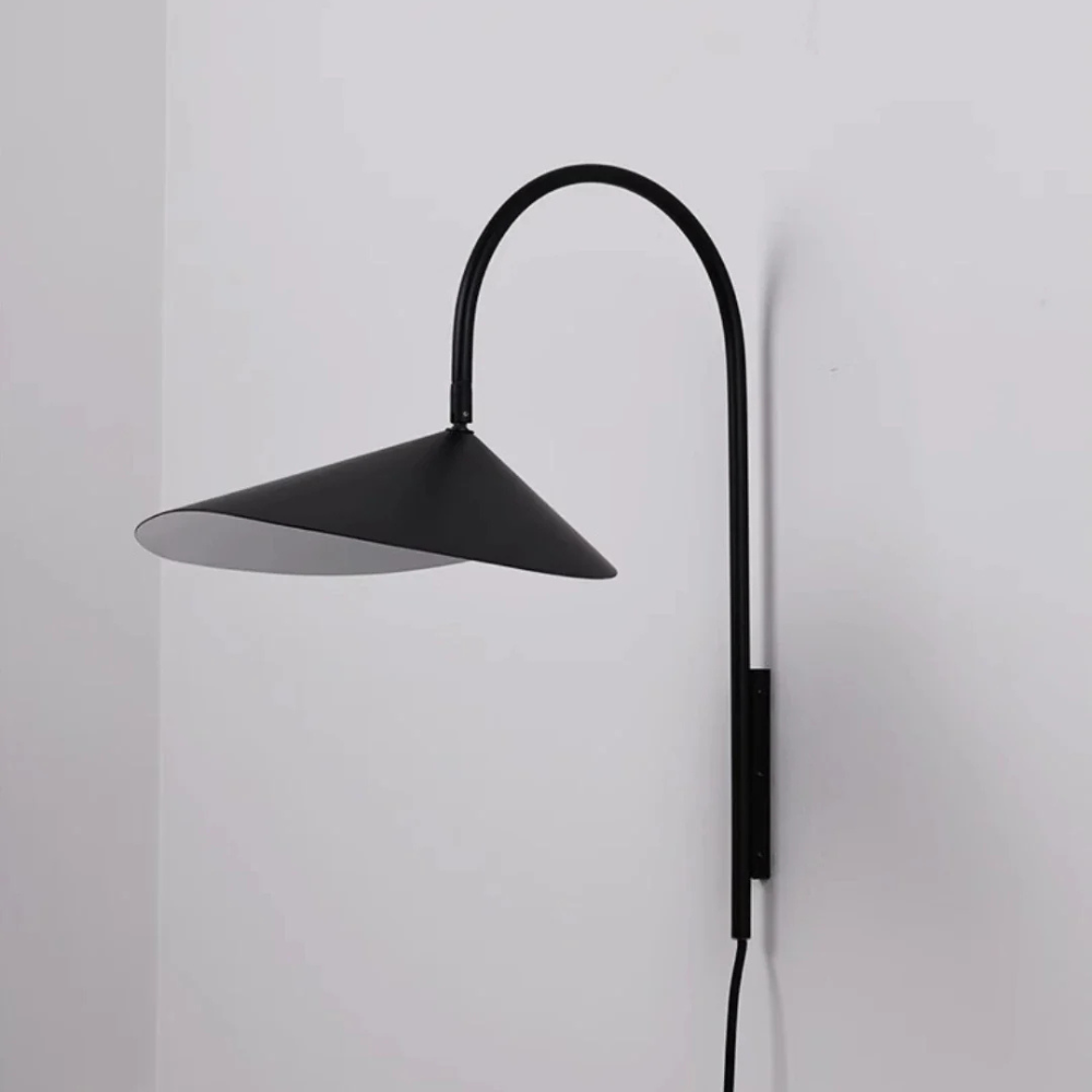 Wall Lamp with 180 Degree Rotation - Minimalist Mid Century Black