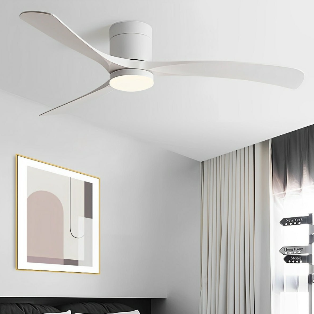 LED-Deckenventilator mit flachem Design und umkehrbarem DC-Motor – Nordischer Stil