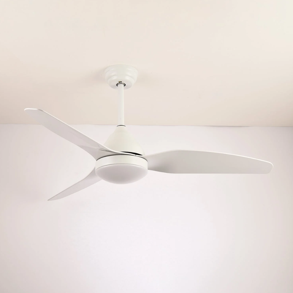 Ventilateur de plafond avec lumière et 3 pales aérodynamiques en ABS - Moderne milieu du siècle