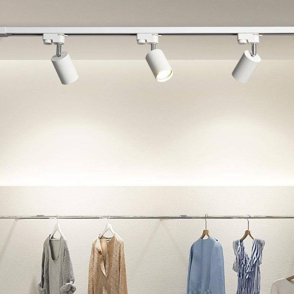 LED Track Lighting System with Adjustable Spotlights - Modern Industrial