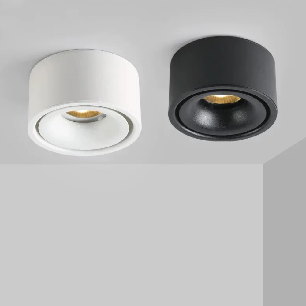 Surface Mount LED Spotlight with Anti-Glare Deep Recess - Industrial Style