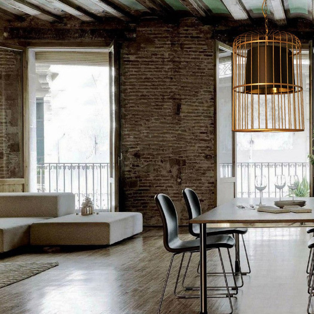Modern Gold Birdcage Pendant Light - Art Deco Tiered Metal Pendant Lights