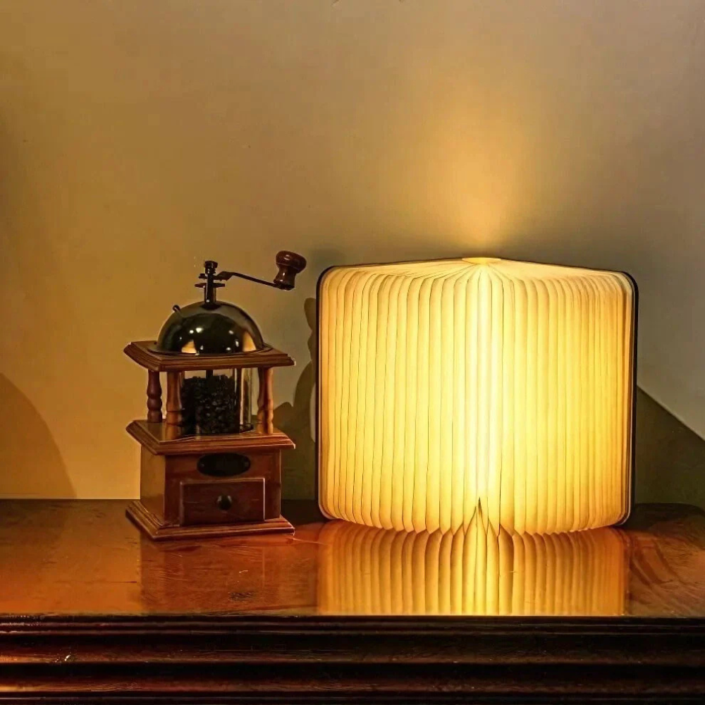 Lampe en papier pliable à DEL - Veilleuse en style accordéon