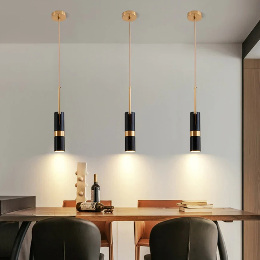 Lampe suspendue directionnelle réglable avec bande métallique - Moderne et minimaliste