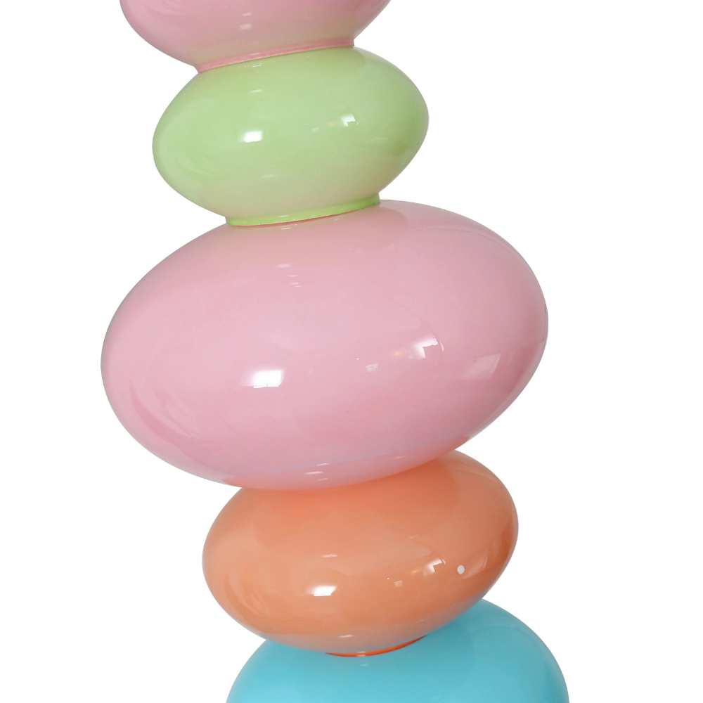 Floor Lamp with Stacked Blown Glass Totem Column and Solid Marble Base