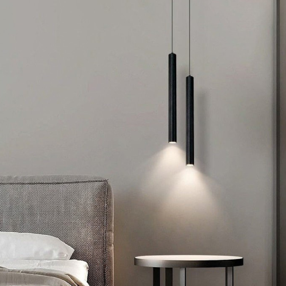 Minimalistische LED-Zylinder-Pendelleuchte – Schlanke vertikale Röhrenlampe zum Hängen