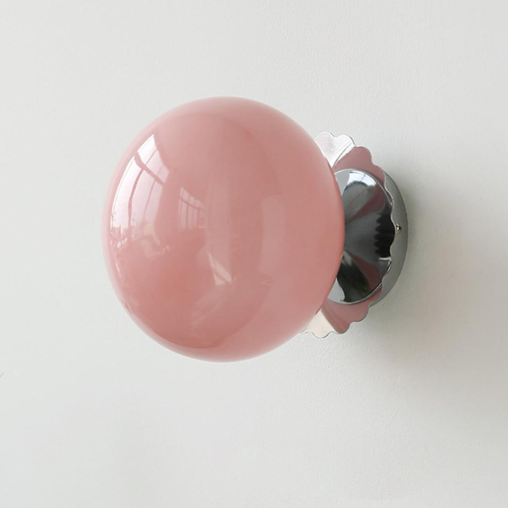 Frosted Sphere Wall Light with Metallic Base - Modern Vintage Design