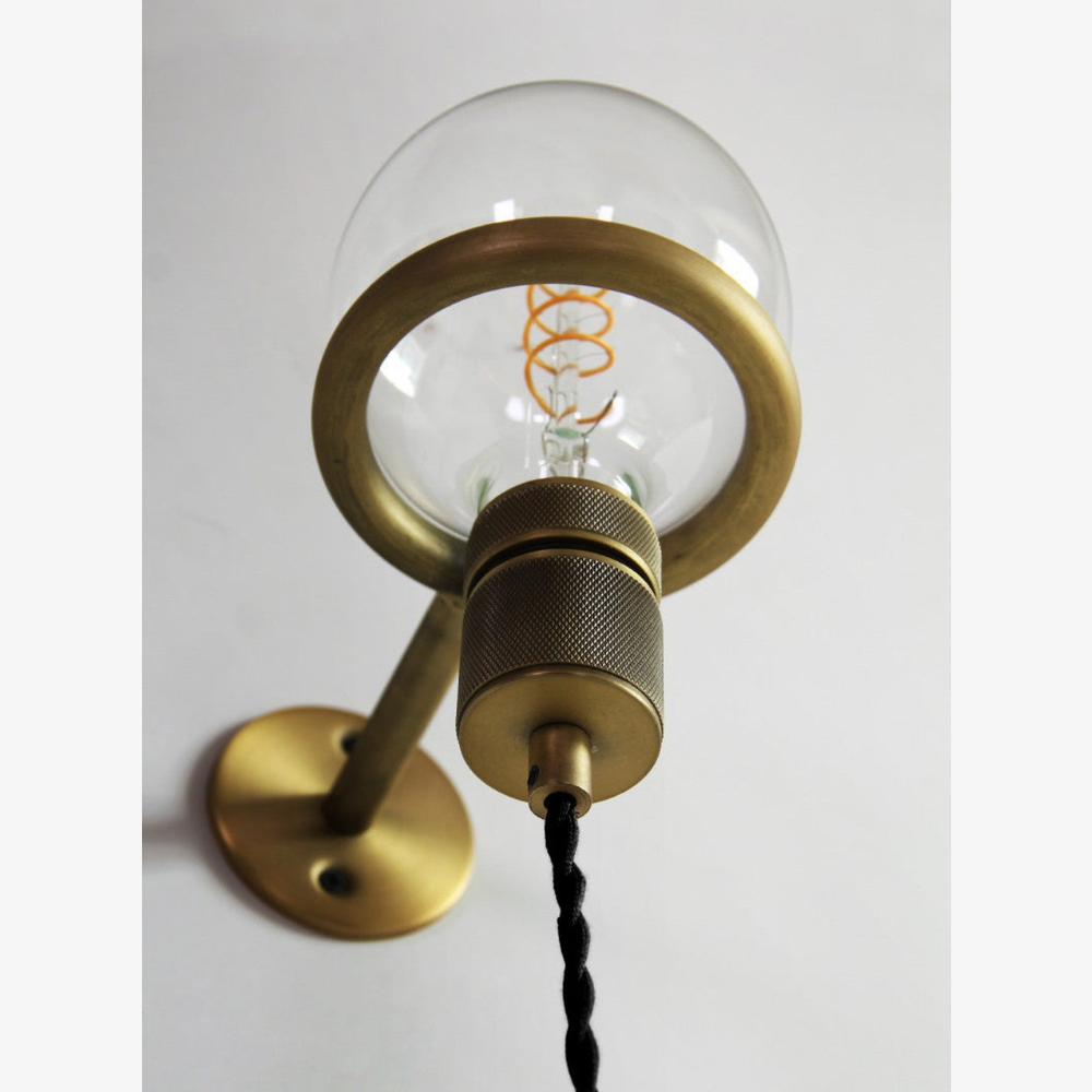 Support mural circulaire architectural pour lampe - Lampe à cordon tressé industriel minimaliste