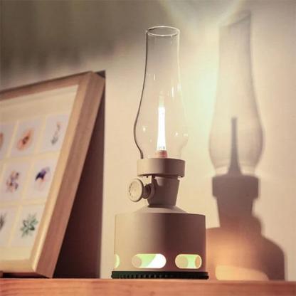 Mid-Century Modern Rechargeable LED Lantern - Vintage Battery Table Lamp