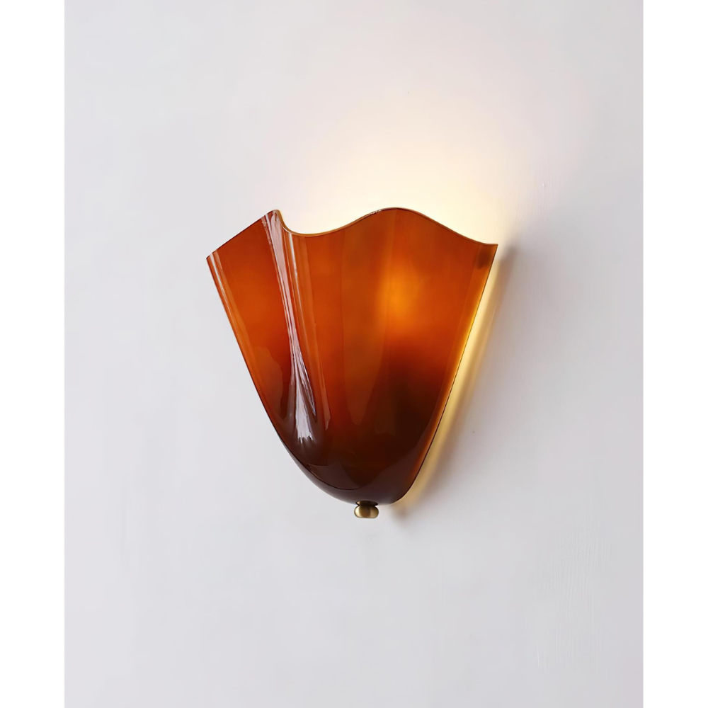Moderne Glas-Wandlampe mit Rüschen - Organische blühende Blumen-Wandlampe