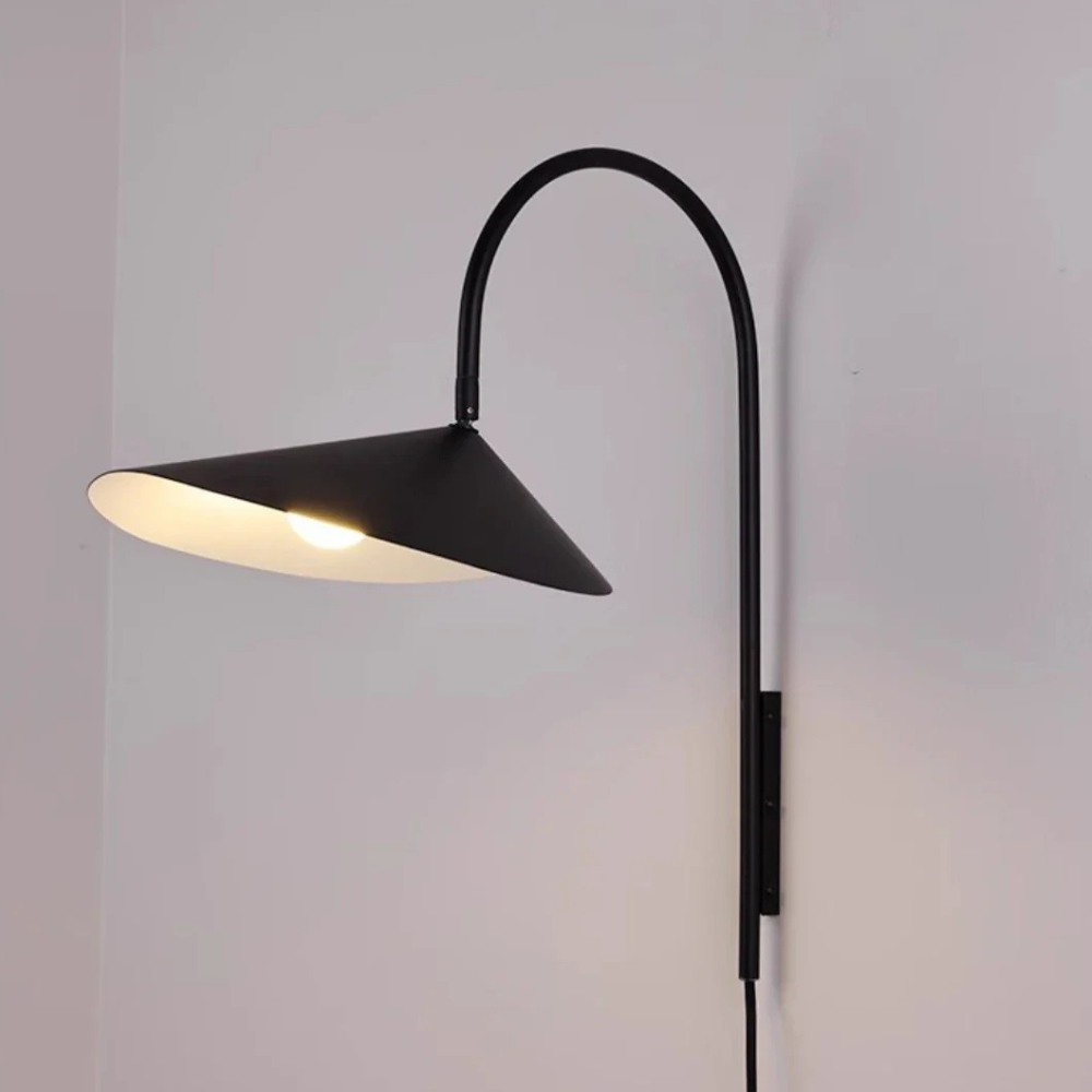 Wall Lamp with 180 Degree Rotation - Minimalist Mid Century Black