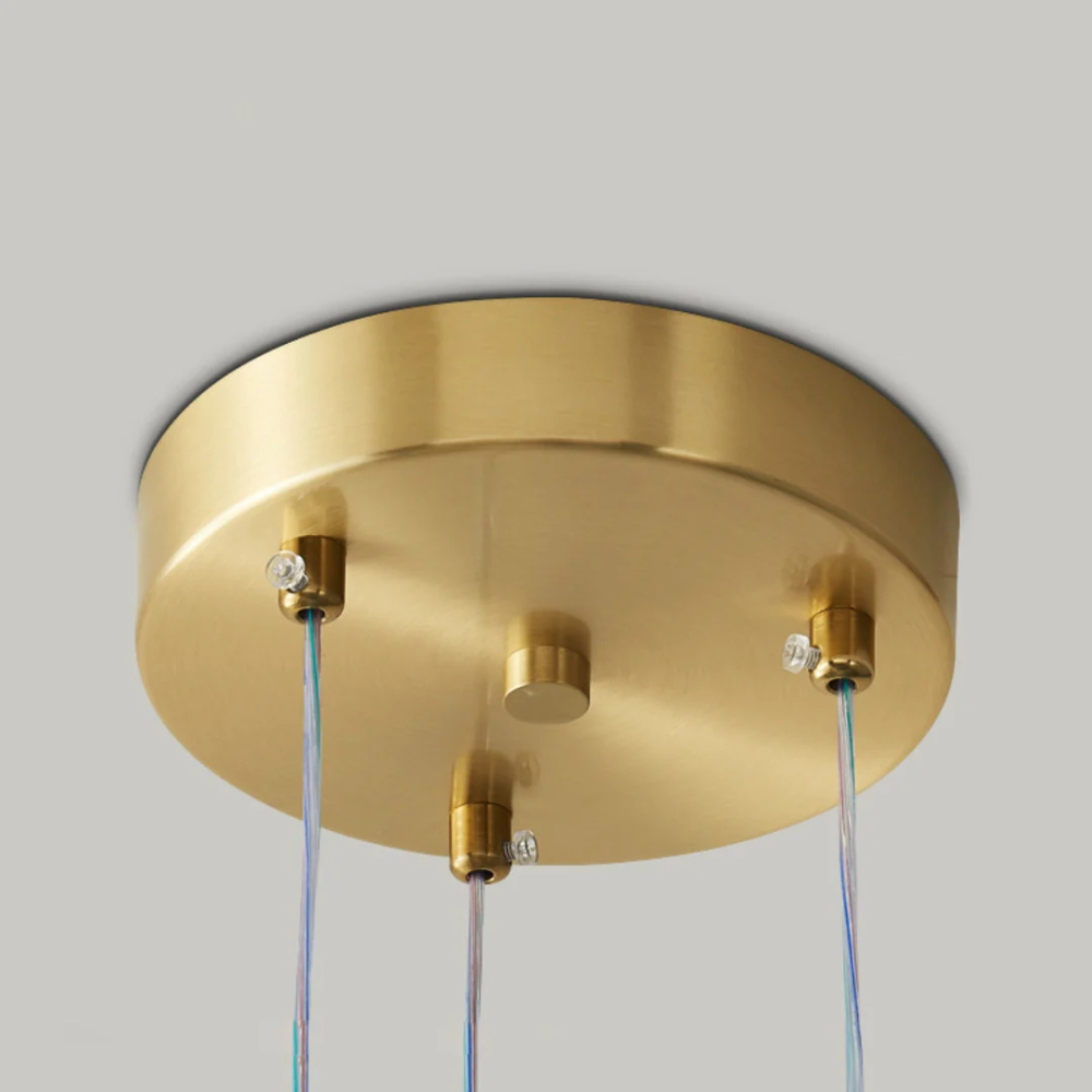 Hanging Ceiling Light with Acrylic Globes - Minimalist Sculptural Gold
