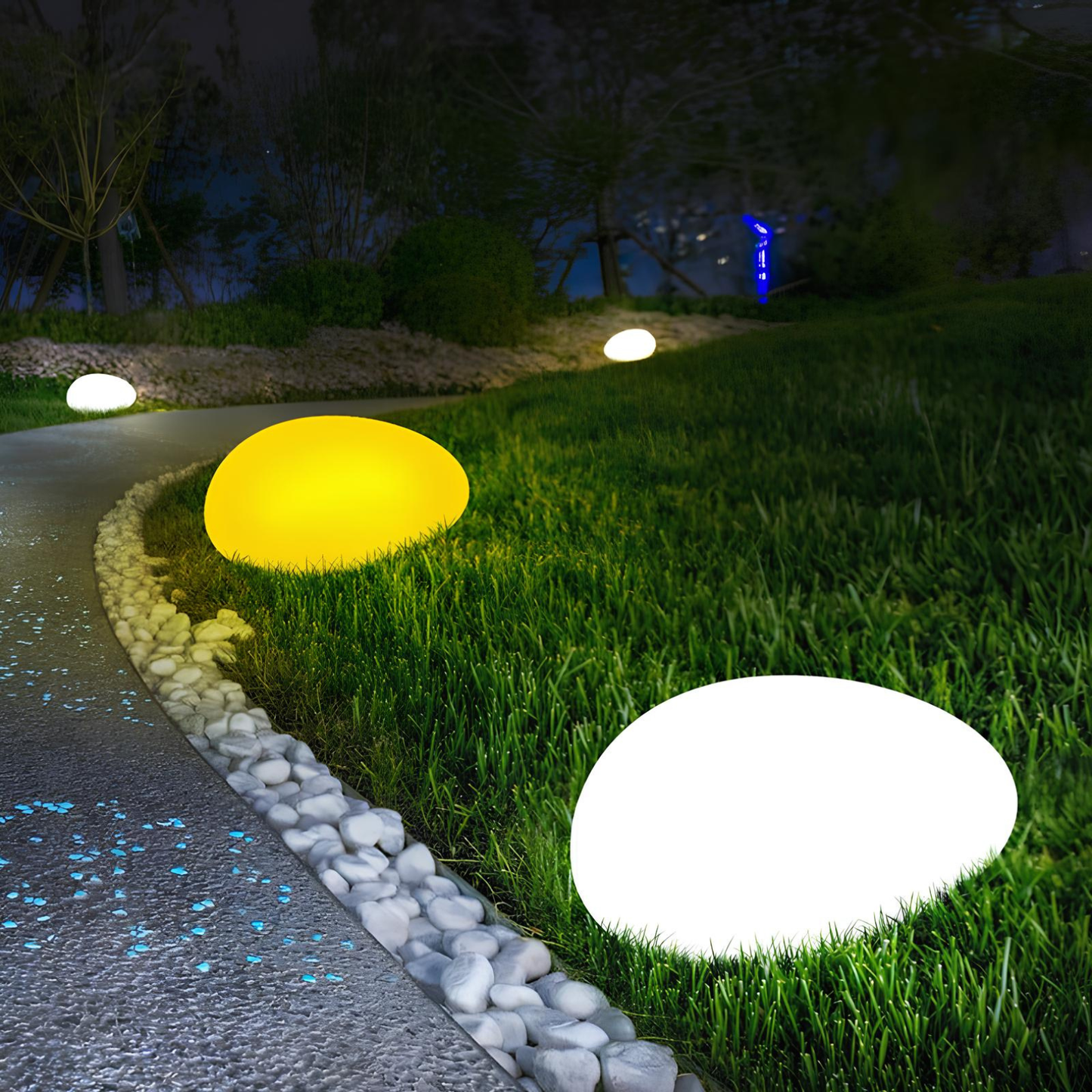 Garden Floor LED Pebble Lamp