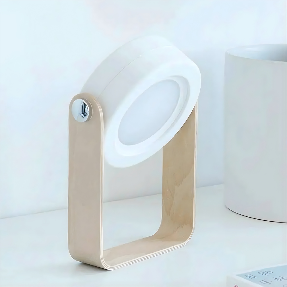 Folding LED Night Light Lantern - USB Rechargeable Timber Accents Lamp