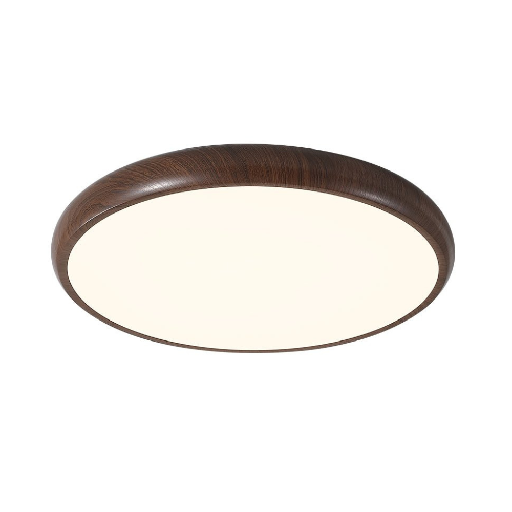 Plafonnier LED encastré avec cadre en acrylique effet bois - Style scandinave