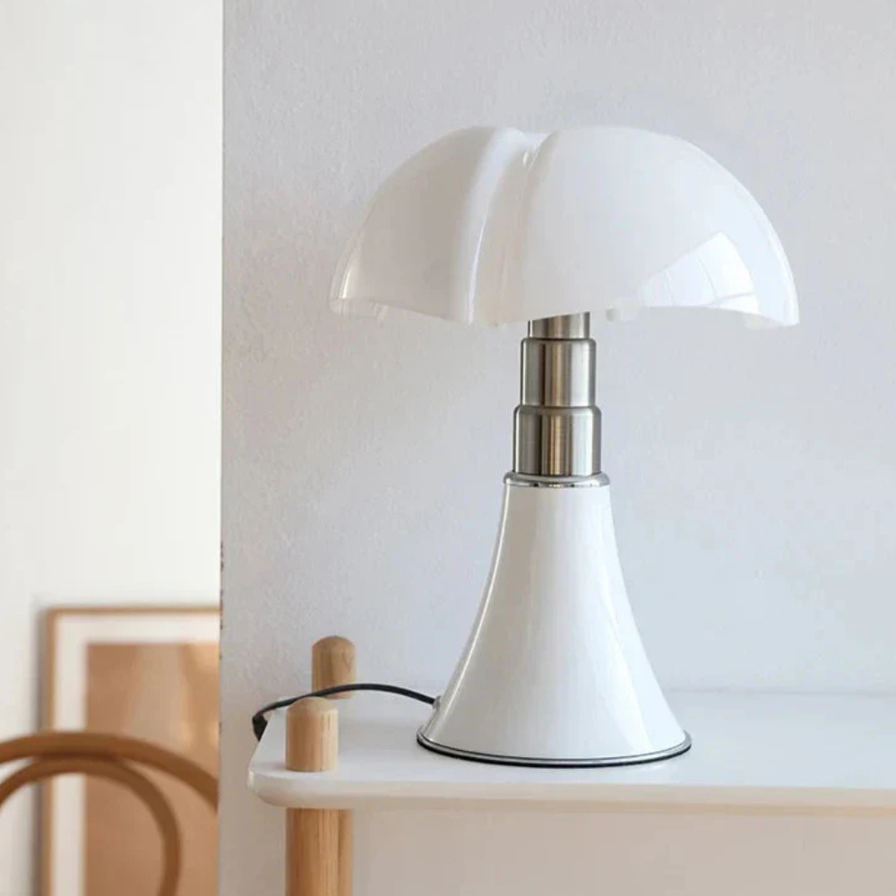 Mushroom Table Lamp with Four Lobe Shade - Mid Century Modern Style