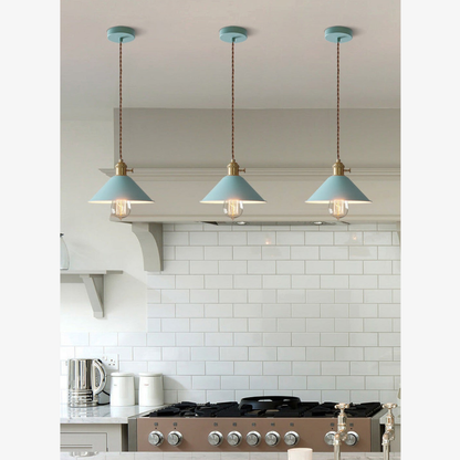 Modern Brass-Neck Cone Pendant Light - Vibrant Matte Industrial Pendant Lights