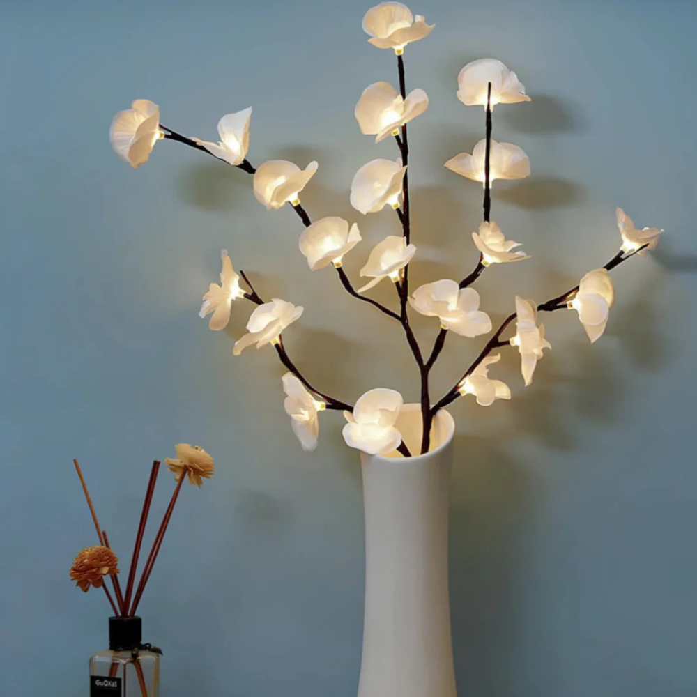 Lampe à branche florale LED bohème - Décoration de saule et branches alimentée par batterie