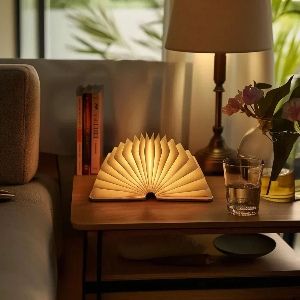 Lampe en papier pliable à DEL - Veilleuse en style accordéon