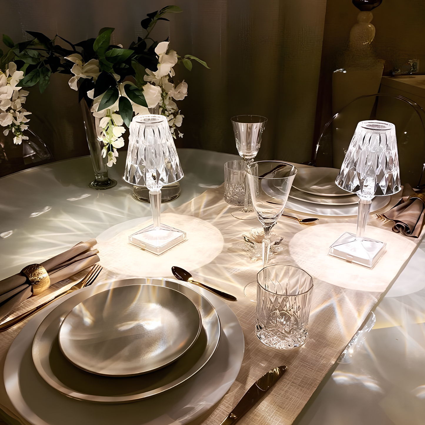 Rechargeable Cordless Crystal LED Lamp