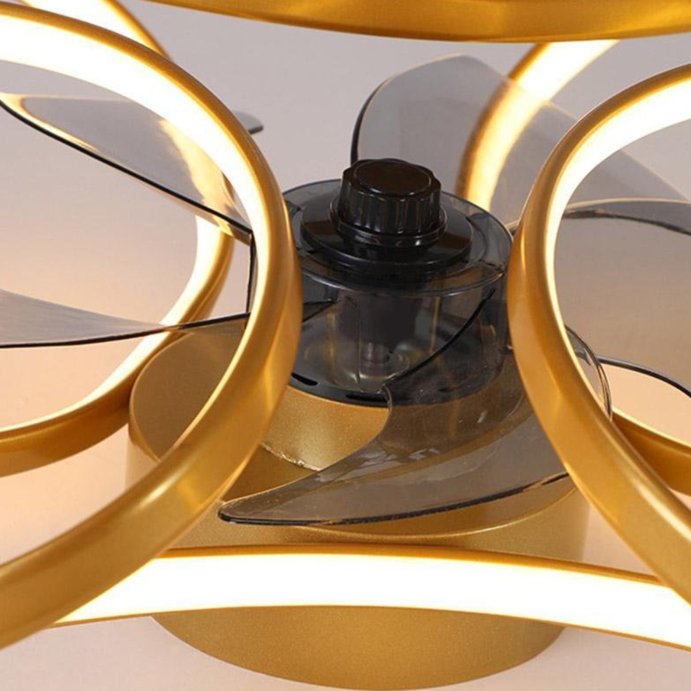 LED Ceiling Fan with Low Profile Flush Mount and Dimmable Light - Minimalist